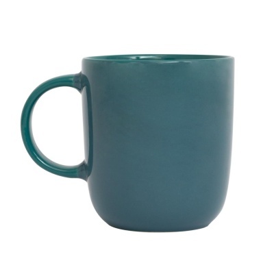 Caneca azul esverdeada cerâmica com asa em formato D