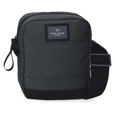 Mala tiracolo preta Pepe Jeans London com alça ajustável e fecho de correr