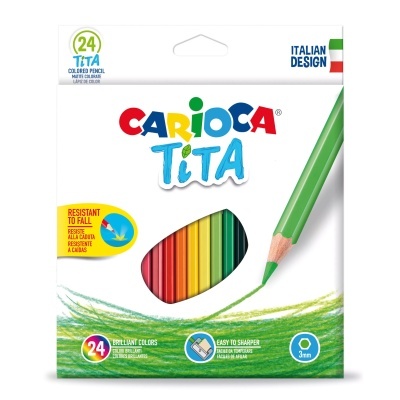 Caixa de lápis de cor Carioca Tita com 24 lápis coloridos
