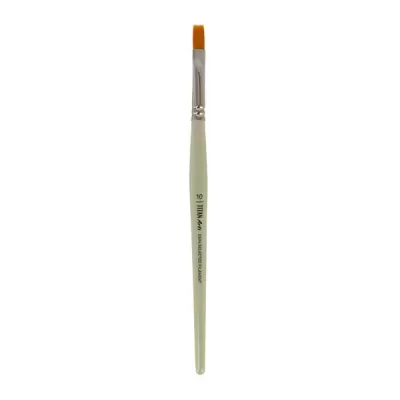 Pincel de pintura com cabo branco e cerdas amarelas
