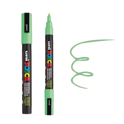 Caneta marcador verde POSCA uni com tampa e traço fino