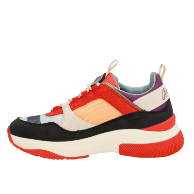 Tênis desportivo colorido com sola grossa