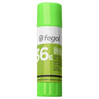 Bastão de cola adesiva Fegol 36g com tampa verde