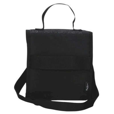 mochila preta de tecido com alça ajustável e logotipo Pepe Jeans