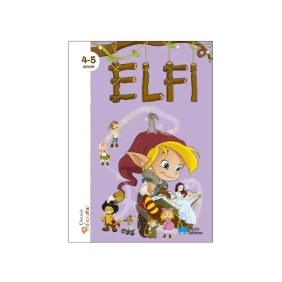 Capa de livro infantil ELFI com personagens de elfos e fadas sobre fundo lilás