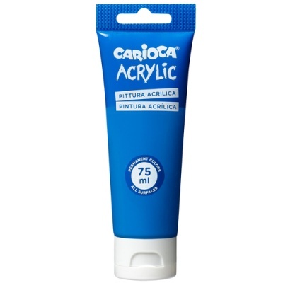 Tubo azul de tinta acrílica Carioca 75 ml