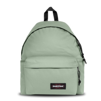 Mochila verde clara EASTPAK com bolso frontal e etiqueta