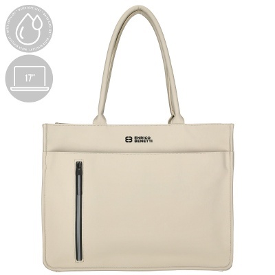 Mala creme ENRICO BENETTI resistente à água para laptop 17 polegadas