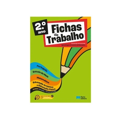 Capa de livro com lápis colorido e texto educativo para 2.º ano