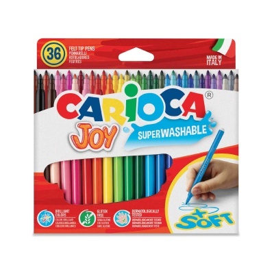 Caixa colorida de 36 canetas de feltro Carioca Joy
