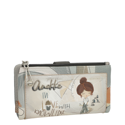 Carteira Anekke com estampa de boneca e texto motivacional
