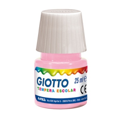 Frasco de tinta guache rosa GIOTTO 25 ml com tampa branca