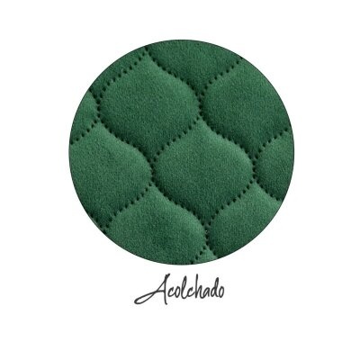 Tecido acolchoado verde em padrão ondulado