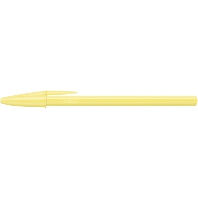 Caneta esferográfica amarela BIC com tampa e clip