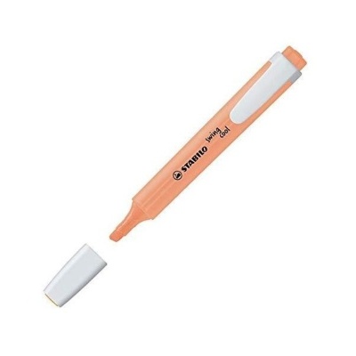 Evidenciador laranja STABILO swing cool com tampa branca ao lado