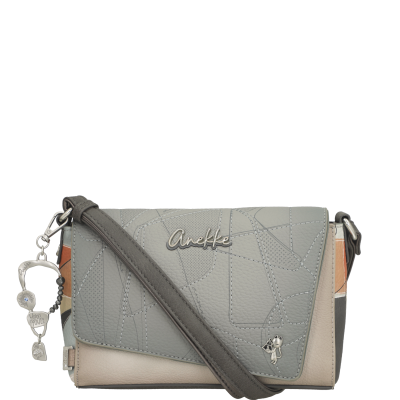 Mala de mão Anekke cinza com chaveiro metálico