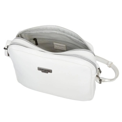 Mala branca de mão Pepe Jeans com fecho de correr e interior cinza