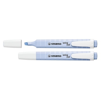Dois marcadores de texto Stabilo Swing Cool azul claro com tampa branca