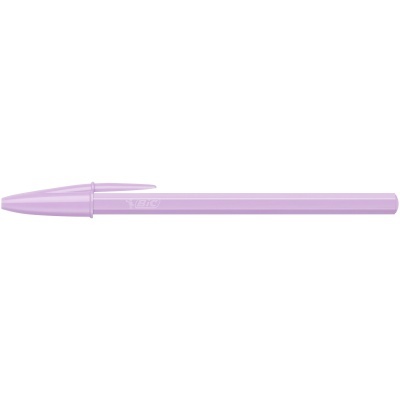 Caneta esferográfica Bic lilás com tampa e clip