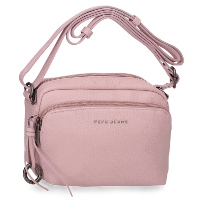 Mala cor-de-rosa PEPE JEANS com textura tipo pele e alça ajustável