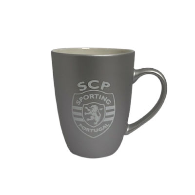 Caneca cinzenta com logótipo SCP SPORTING PORTUGAL branco