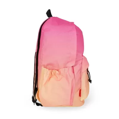Mochila rosa com gradiente de cor e bolso lateral elástico