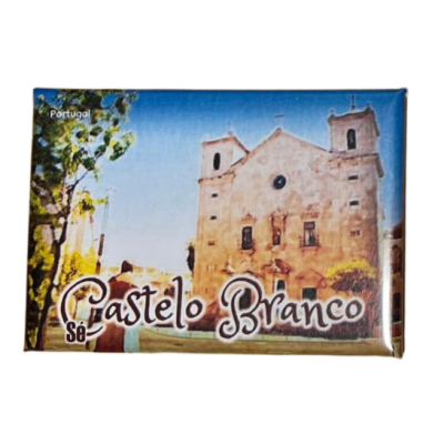Íman com imagem do Castelo Branco e texto Portugal, Castelo Branco, Só.