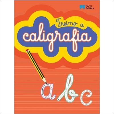 Capa de livro de caligrafia com lápis e letras a b c