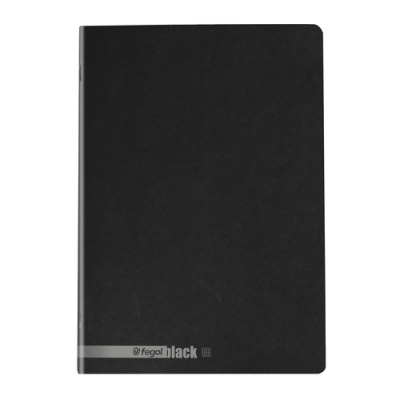 Caderno Fegol capa preta A4 canto arredondado