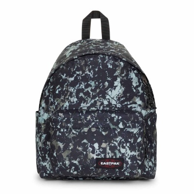 Mochila camuflada preta, cinza e azul claro com logótipo Eastpak