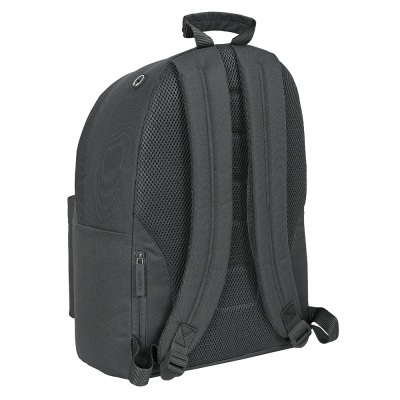Mochila preta vista de trás com alças almofadadas