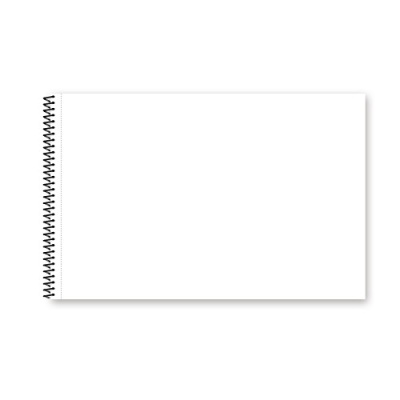 Caderno espiral horizontal com capa branca