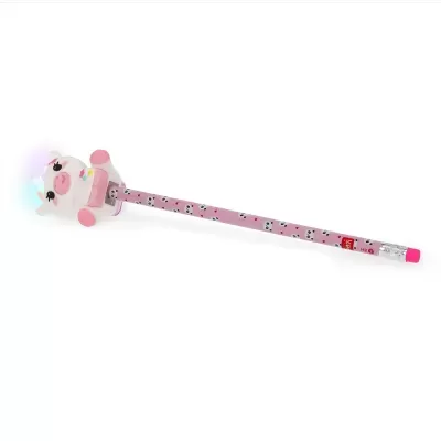 Lápis cor-de-rosa com borracha em forma de ovelha branca no topo