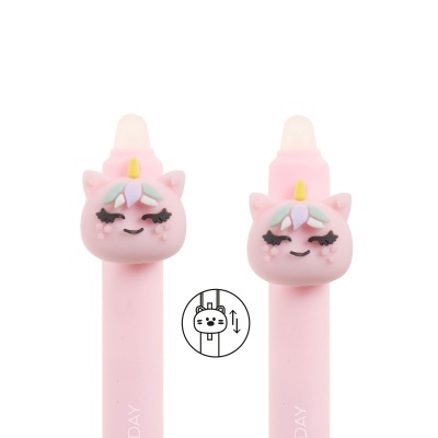 Marcadores de livro rosa com cabeças de unicórnio em silicone