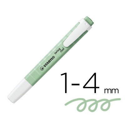 Marcador Stabilo Swing Cool verde claro com tampa e clip brancos