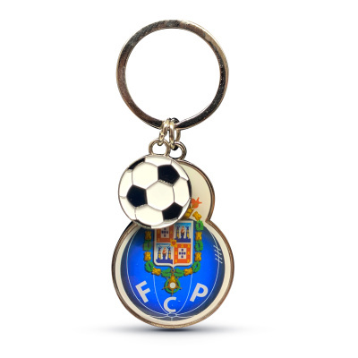 Porta-chaves com pendente azul do FC Porto e bola de futebol
