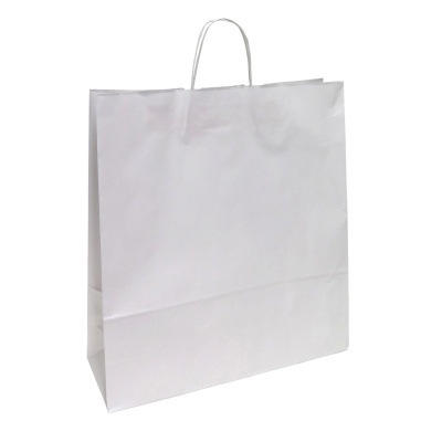 Saco de papel branco com alças finas