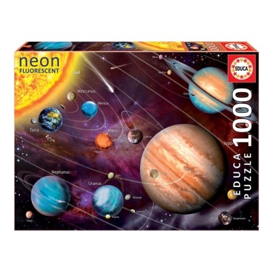 Caixa de quebra-cabeças sistema solar 1000 peças EDUCA