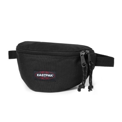 Saco de cintura preto da marca Eastpak com fecho de correr e correia ajustável.