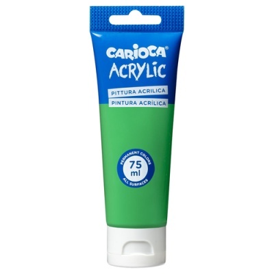 Tubo de tinta acrílica verde CARIOCA ACRYLIC 75 ml