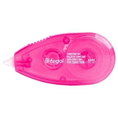 Corrector em fita Fegol cor de rosa transparente