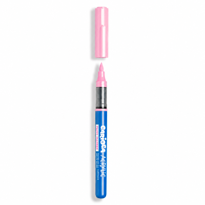 Marcador acrílico azul e rosa com ponta cor-de-rosa
