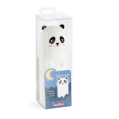 Luminária em forma de panda em embalagem plástica transparente