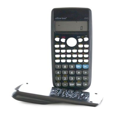 Calculadora científica preta office box UC-21 com tampa removível