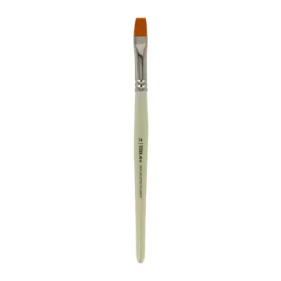 Pincel de pintura branco com cerdas laranja