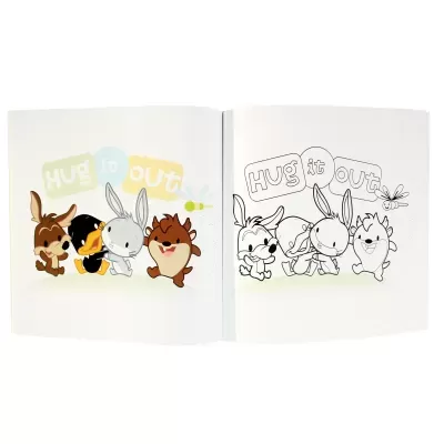 Livro de colorir infantil com página colorida e página para colorir