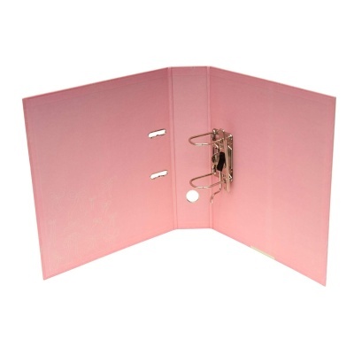 Arquivo de argolas rosa com fecho metálico