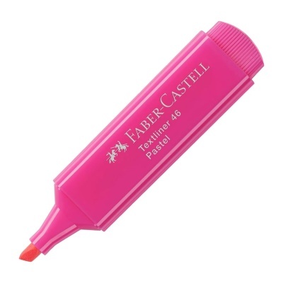 Marcador fluorescente rosado Faber-Castell com ponta inclinada