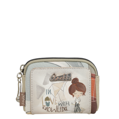 Carteira pequena Anekke com personagem e texto
