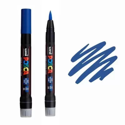 Marcador ponta pincel Uni Posca PC-5M azul